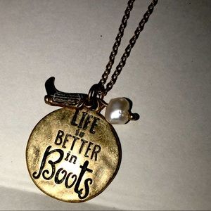 Cute gold plated Boot necklace
